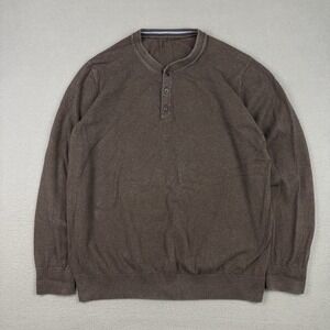 Henley Shirt Mens XL Brown Western Cowboy Cotton Unbranded